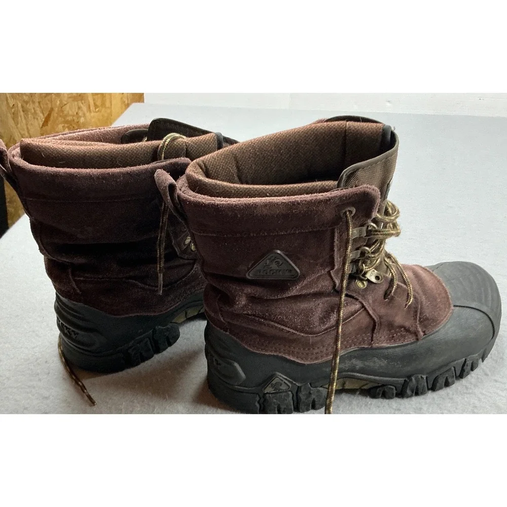 Rocky Vintage Snow Boots Thinsulate Insulated Brown Suede Winter Work Utility 10